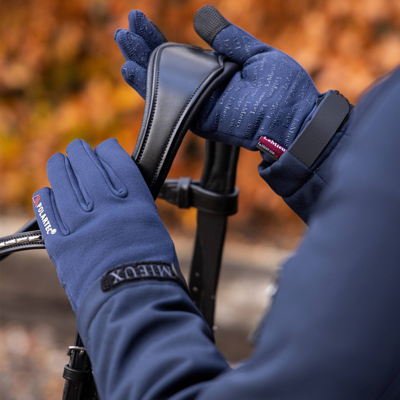 LeMieux PolarTec Gloves - Navy-1